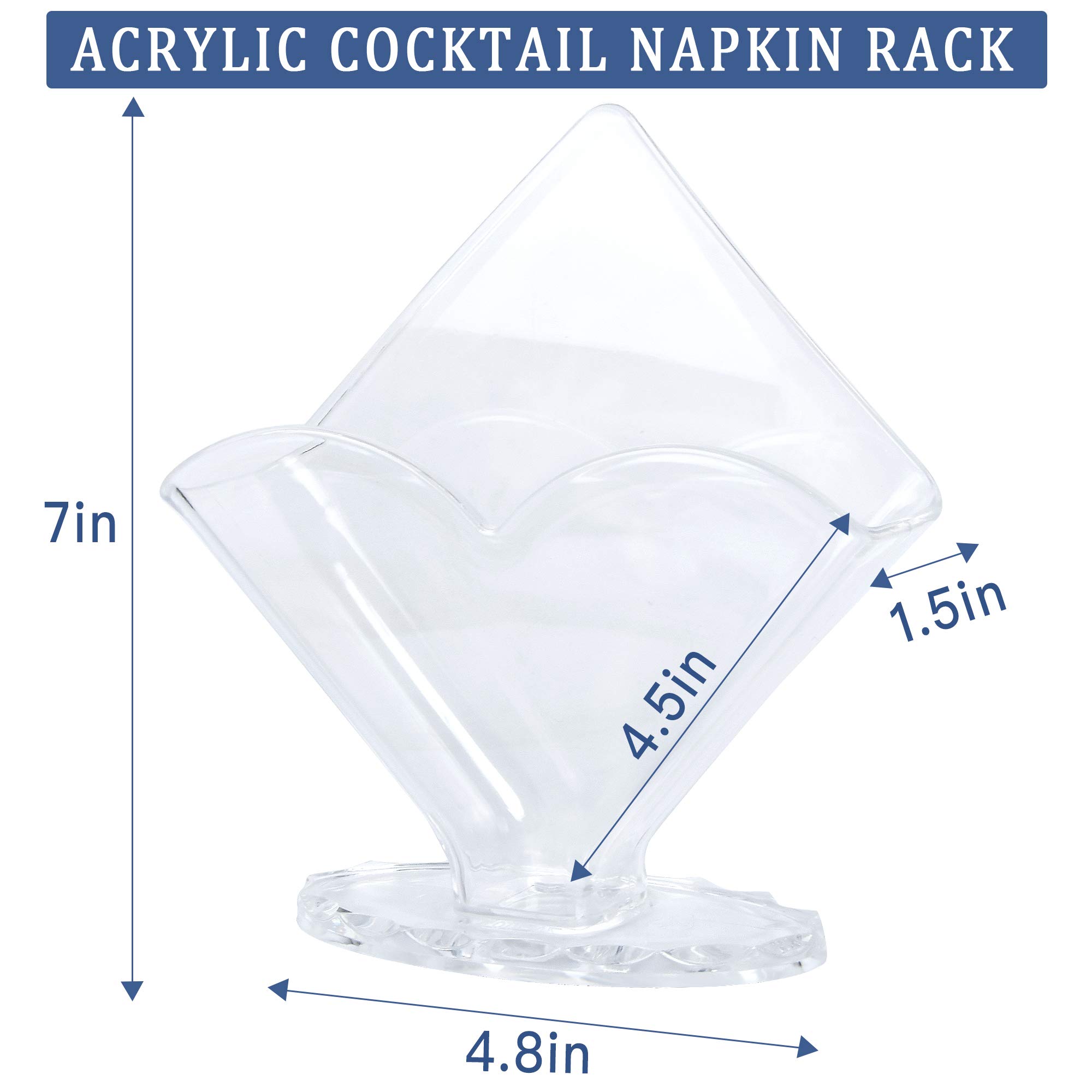 4 Pack Napkin Holder Akamino Acrylic Cocktail Napkin Holder for Bathroom Kitchen Dining Table, Coffee Filter Holder Hotel Restaurant décor, Clear