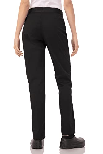 Chef Works Women's Lightweight Slim Chef Pants, Black, Large