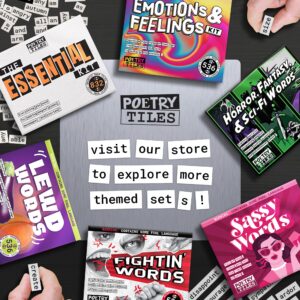 Poetry Tiles Word Magnets - Sassy Words Fridge Magnet Set - 536 Sarcastic, Judgmental, Shady Magnetic Words Kit for Refrigerator Poems and Stories - Funny Fridge Magnets for Adults with Spunk