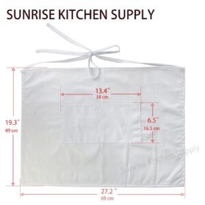 Sunrise Kitchen Supply White Half Bistro Apron 19" L By 27" W