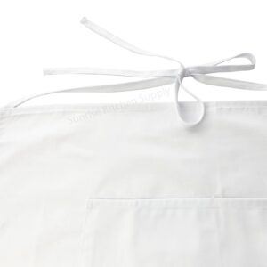 Sunrise Kitchen Supply White Half Bistro Apron 19" L By 27" W