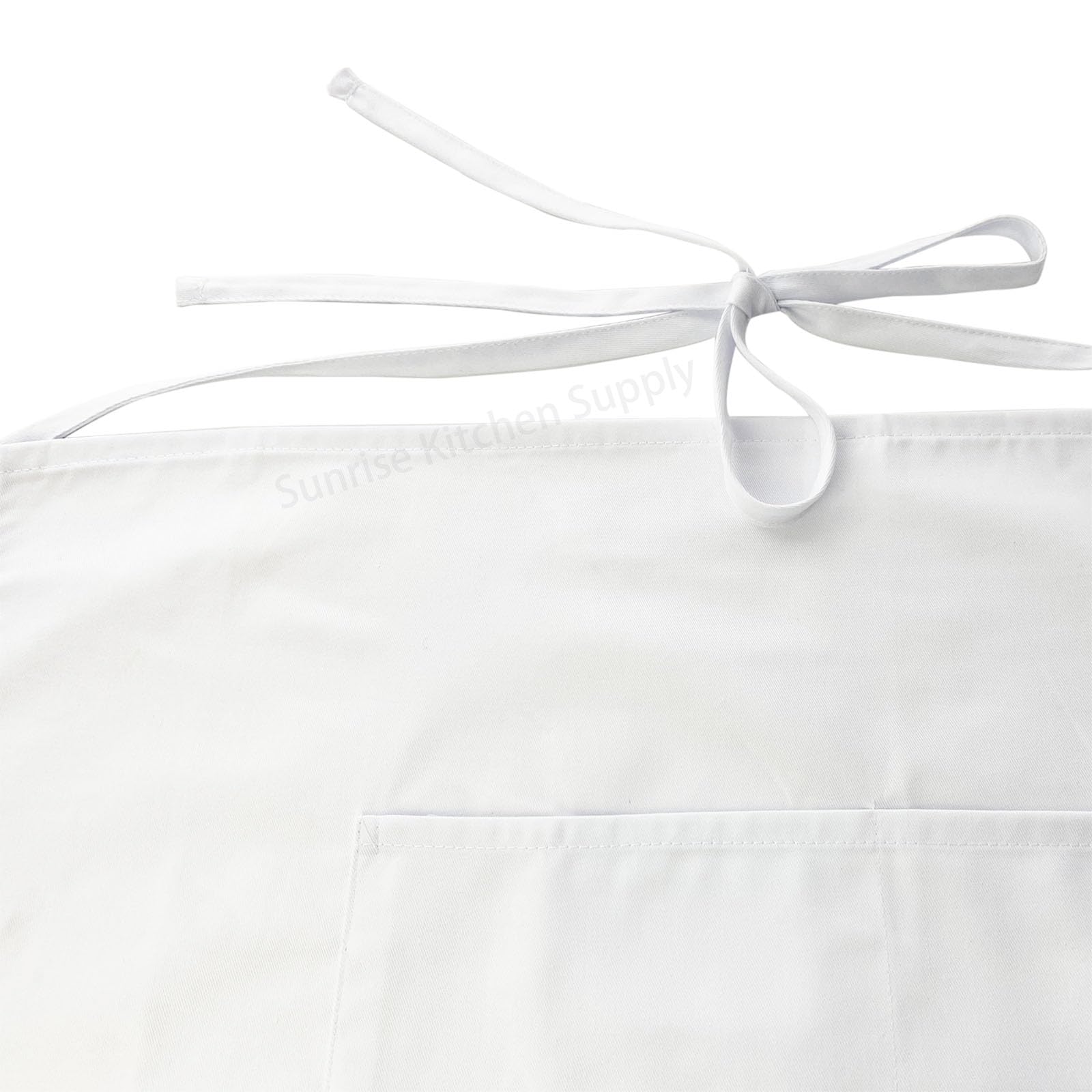 Sunrise Kitchen Supply White Half Bistro Apron 19" L By 27" W