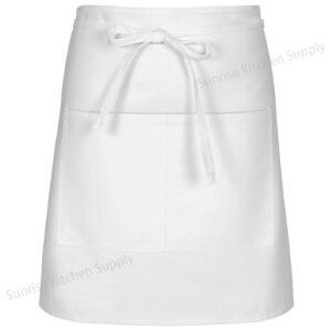 Sunrise Kitchen Supply White Half Bistro Apron 19" L By 27" W