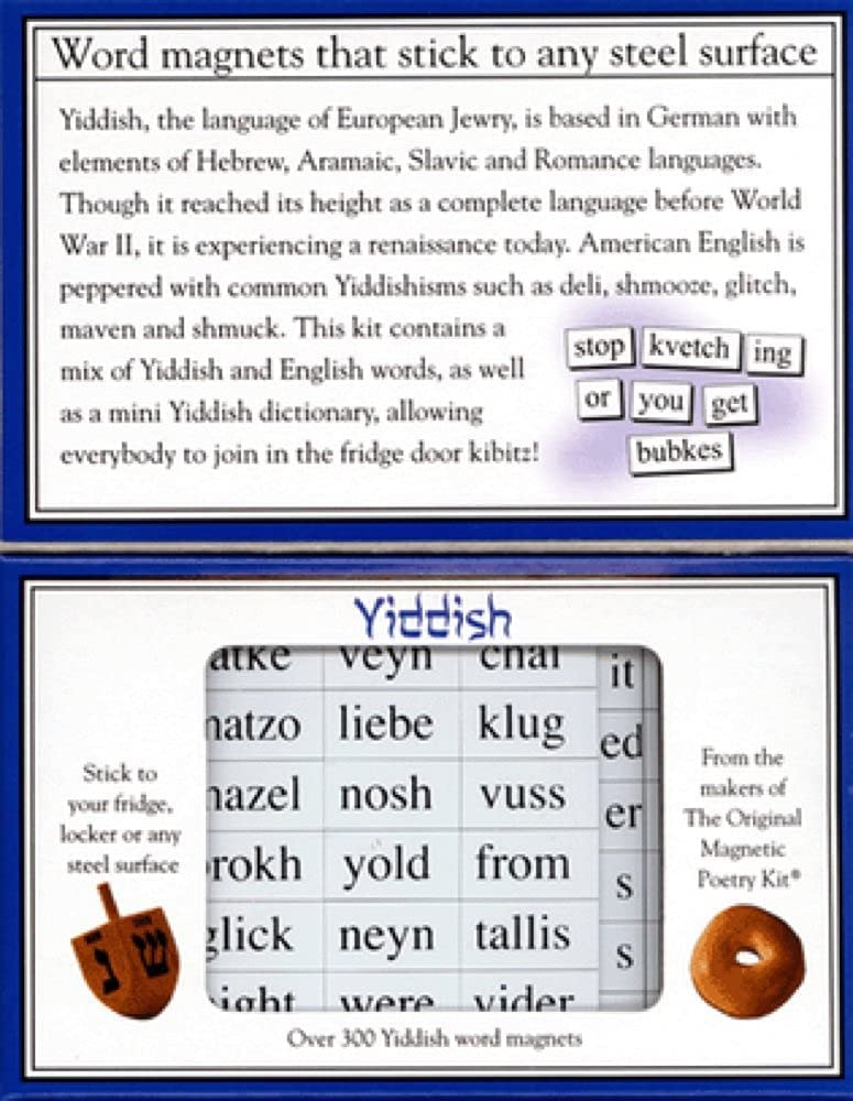 Magnetic Poetry - Yiddish Kit - Words for Refrigerator - Write Poems and Letters on The Fridge - Made in The USA
