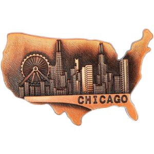 Juvale American Magnets for Fridge - Pack of 4 - New York, Chicago, Seattle, US Flag