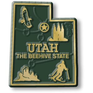 utah small state magnet by classic magnets, 1.5" x 1.9", collectible souvenirs made in the usa