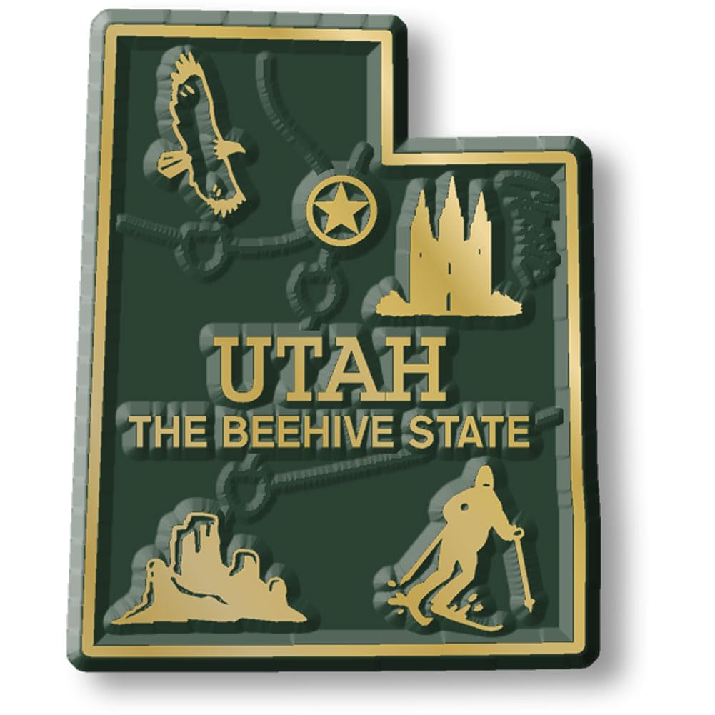 Utah Small State Magnet by Classic Magnets, 1.5" x 1.9", Collectible Souvenirs Made in The USA