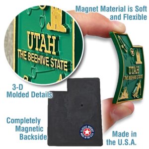 Utah Small State Magnet by Classic Magnets, 1.5" x 1.9", Collectible Souvenirs Made in The USA