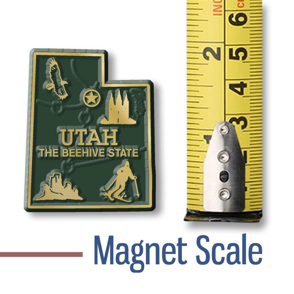 Utah Small State Magnet by Classic Magnets, 1.5" x 1.9", Collectible Souvenirs Made in The USA