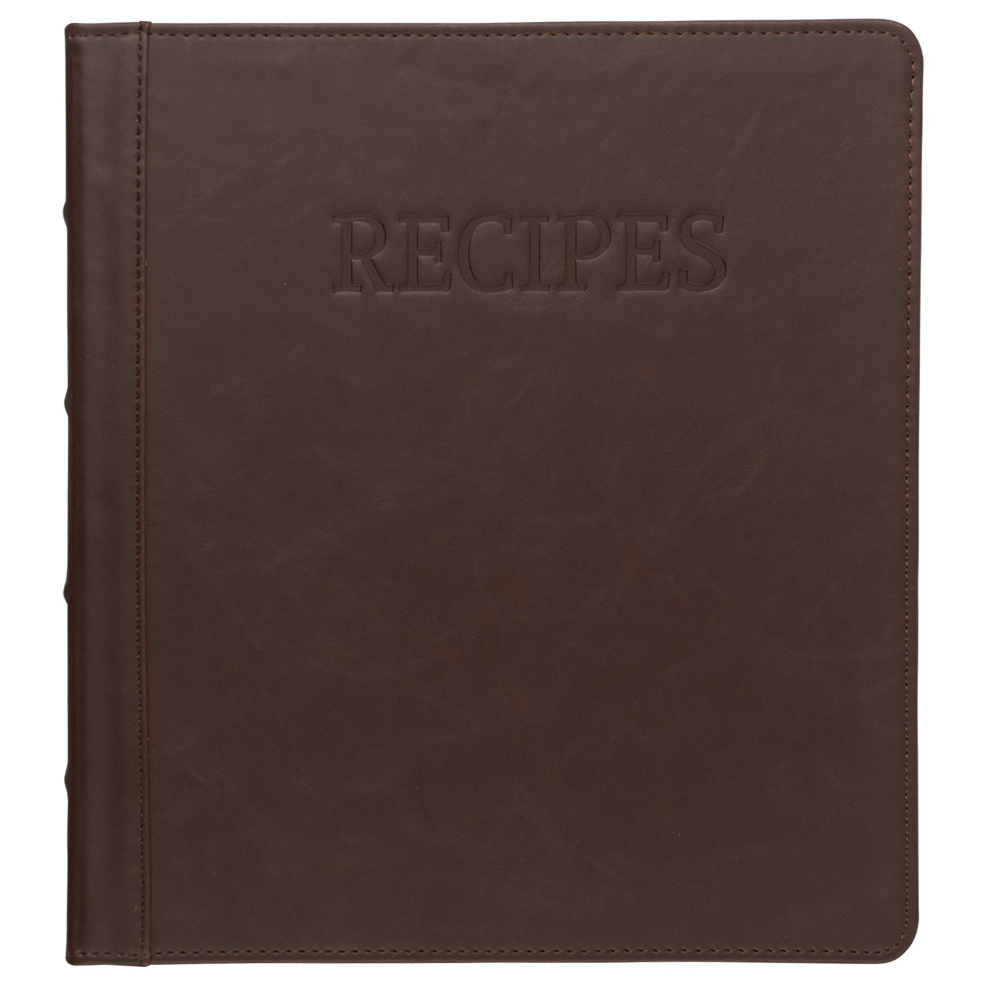 Samsill 1.5" Recipe Binder 8.5x11, 3 Ring Recipe Book Binder to Hold All Your Recipes and Recipe Cards, Brown Family Recipe Binder Bold Design