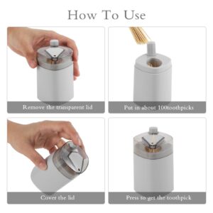 Avesfer 3 PCS Toothpick Holder Dispensers with 900 PCS Toothpicks Pop-Up Automatic Tooth Pick Dispenser for Kitchen Restaurant Thickening Container Pocket Novelty, Sturdy Safe Portable Storage Box