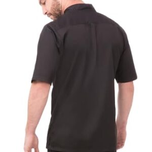 Chef Works Men's Avignon Bistro Shirt, Black, Large