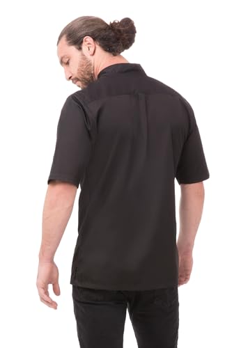 Chef Works Men's Avignon Bistro Shirt, Black, Large