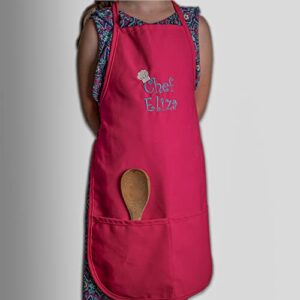 THE APRONPLACE Personalized Chef Any Name Child Apron Regular Add your own name for kids, kitchen, baking