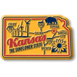 kansas premium state magnet by classic magnets, 2.6" x 1.6", collectible souvenirs made in the usa