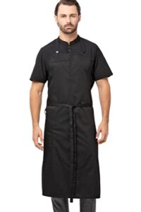 chef works unisex brio chef apron, black, one size
