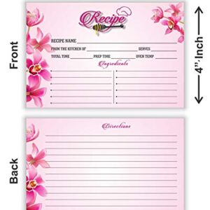 PARTH IMPEX Recipe Cards - (Pack of 50) 4x6 Double Sided, Floral Cards for Family Recipes, Wedding Shower, Bridal Shower, Baby Shower, Housewarming Gifts