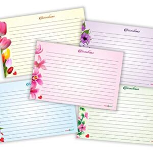 PARTH IMPEX Recipe Cards - (Pack of 50) 4x6 Double Sided, Floral Cards for Family Recipes, Wedding Shower, Bridal Shower, Baby Shower, Housewarming Gifts