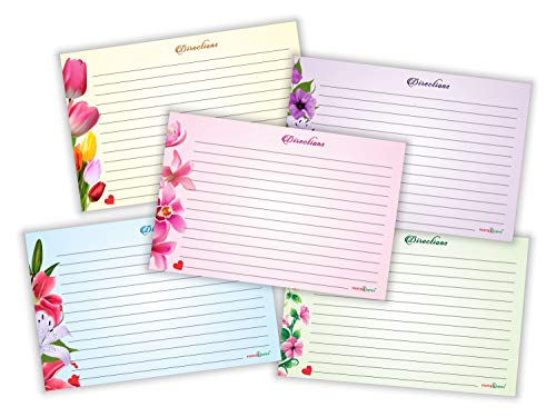 PARTH IMPEX Recipe Cards - (Pack of 50) 4x6 Double Sided, Floral Cards for Family Recipes, Wedding Shower, Bridal Shower, Baby Shower, Housewarming Gifts