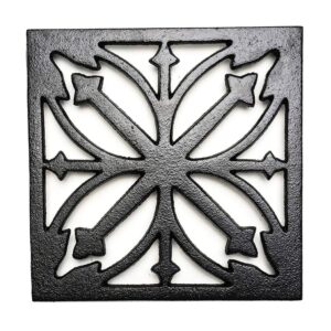 sungmor heavy duty cast iron square metal trivet,rustproof black racks stands holders for hot pans or teapot,kitchen or dinning table decorations