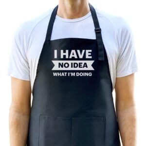 i have no idea what i'm doing apron, funny apron for men, bbq grill apron, funny apron for dad black