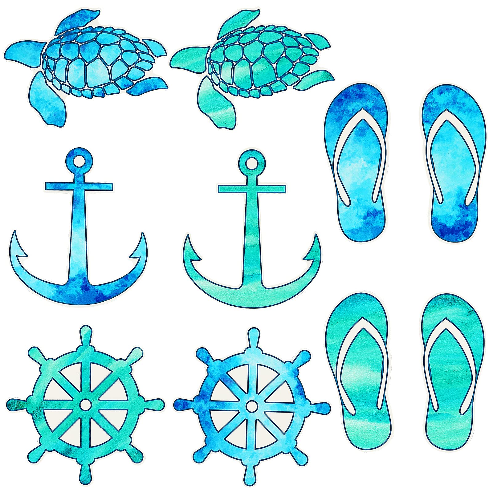 LEIFIDE 10 Pcs Cruise Door Decorations Magnetic Flip Flop Boat Anchor Cruise Ship Decorations Magnetic Steering Rudder Cruise Door Sign Navigation Carnival Turtle Car Magnets Refrigerator Magnets