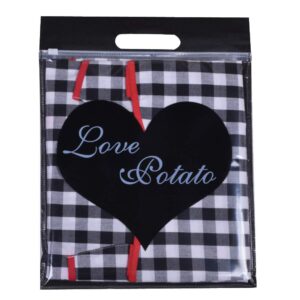 Love Potato 100% Cotton Vintage Gingham Kitchen Apron with Two Pockets, Small to Plus Size Ladies, Great Gift for Wife or Ladies