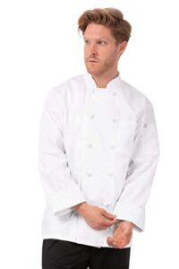 chef works men's bordeaux chef coat, white, medium