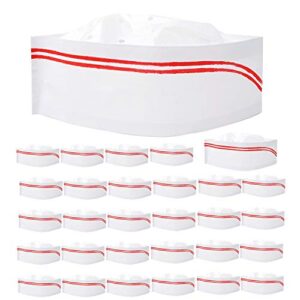 honbay 30pcs disposable paper chef hat kitchen cooking chef cap for food restaurants, home kitchen, school, classes, catering