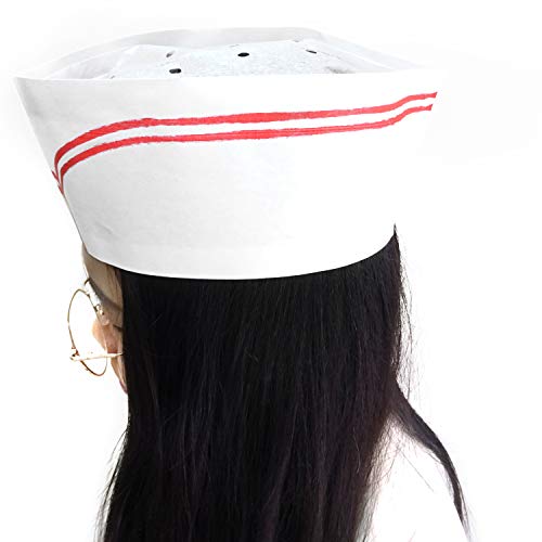 HONBAY 30PCS Disposable Paper Chef Hat Kitchen Cooking Chef Cap for Food Restaurants, Home Kitchen, School, Classes, Catering