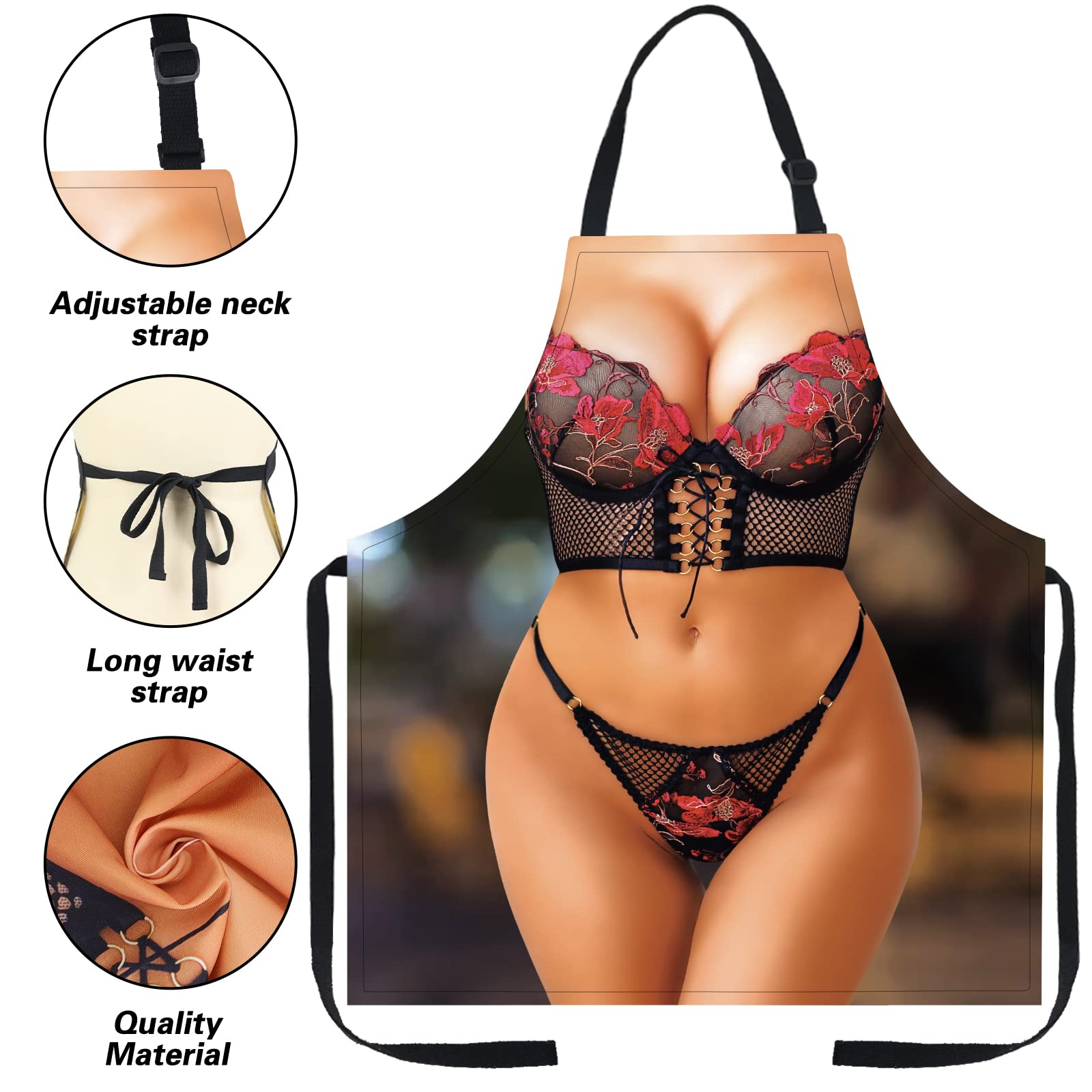 A AIFAMY Sexy Aprons for Women Funny Kitchen Cooking Apron for House Warming Party Christmas Gag Gift Exchange