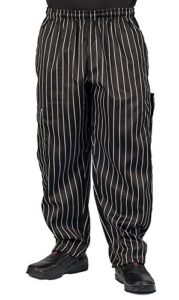 kng chalk stripe baggy cargo chef pants for men and women – drawstring waist l