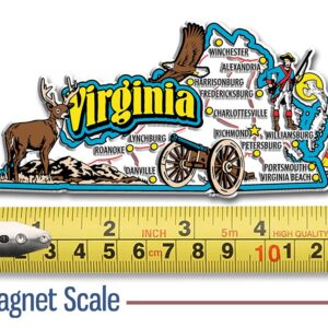 Virginia Jumbo State Magnet by Classic Magnets, 5.1" x 2.4", Collectible Souvenirs Made in The USA