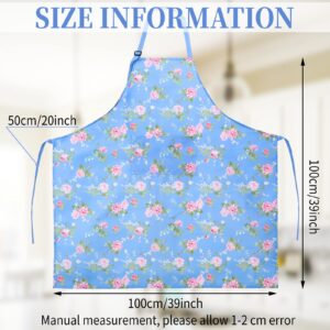 Janmercy 3 Pieces Plus Size Aprons for Women with Pockets Floral Apron Adjustable Cooking Aprons for Kitchen Cooking Baking Household Cleaning Gardening Supplies