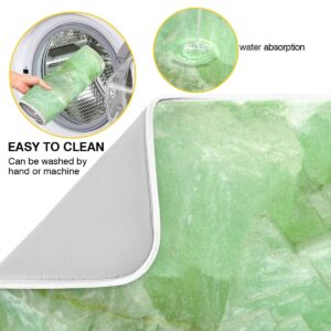 Super Absorbent Dish Drying Mat, Microfiber Fast-Drying Dish Mat, 24" x 18", Kitchen Dish Drying Pad (Green Jade Stone Marble)…