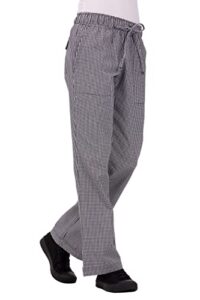chef works women's chef pants, small check, x-large