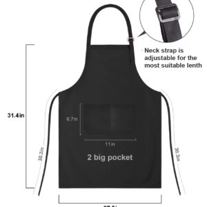 Moanlor Art Funny Cooking Aprons for Women,The Real Boss Apron with Pockets,Gifts for Friends Sister,Cute Birthday Mother's Day Christmas Kitchen Gifts for Mom Wife Grandma-Black