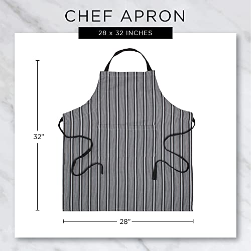 DII Chef Style Cotton Apron Adjustable Straps and Large Pocket, Eggplant Ombre