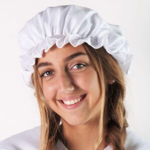 Making Believe Womens Classic Mop Cap and Apron Set, White