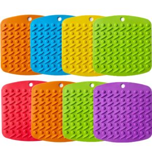 bhmbkct silicone pot holders, trivet mat, hot pad, jar opener, pot spoon rests, non slip, set of 8 (6.8 x 7 inch)…