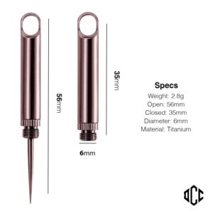 DAILYCARRYCO. TiPick Titanium Toothpick Keychain Holder - Portable Metal Travel Toothpick - Reusable EDC Micro Toothpick - Compact & Convenient - Carry On-the-Go - Titanium Construction, Merlot