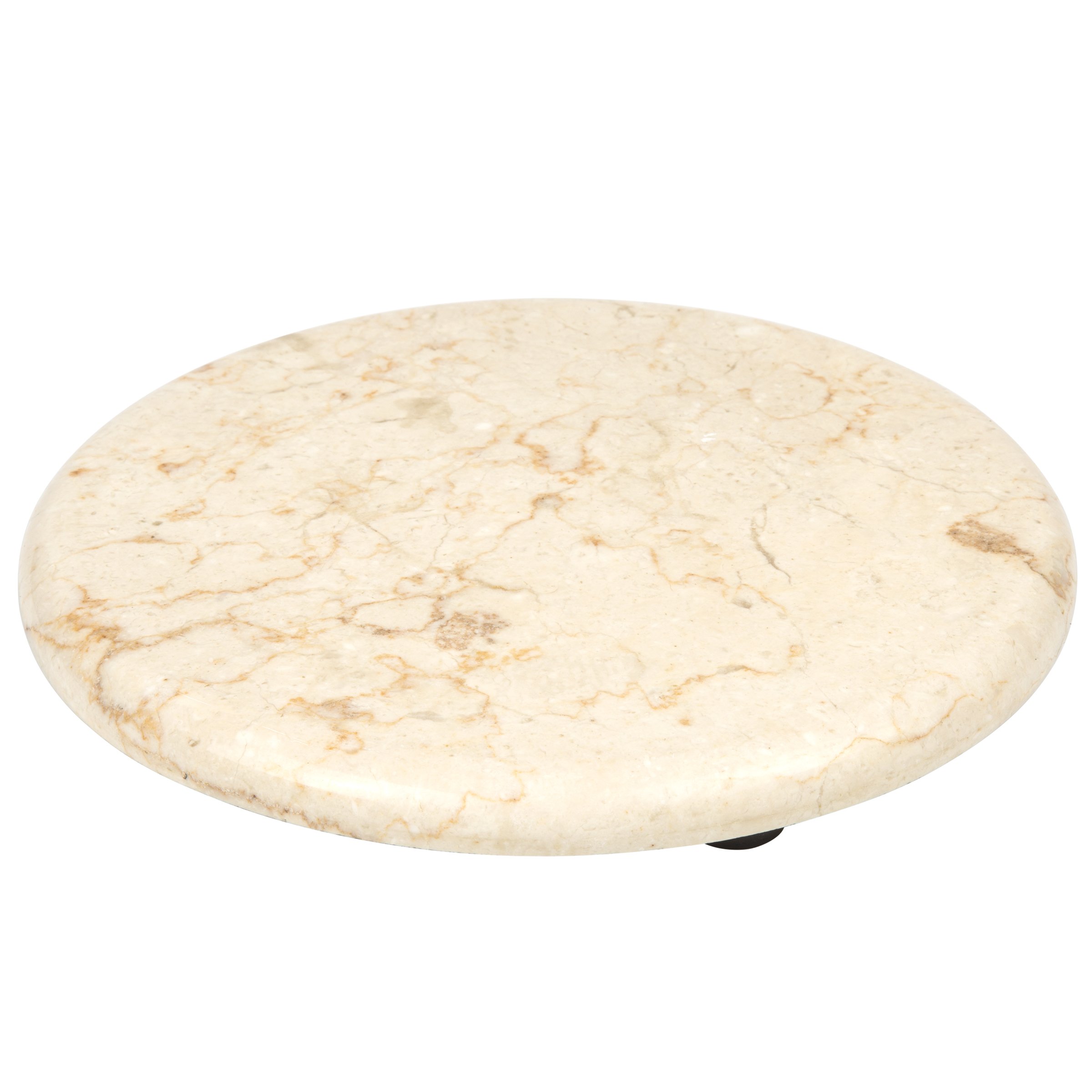 Creative Home Genuine Champagne Marble 8" Round Trivet, Cheese Serving Board,Beige