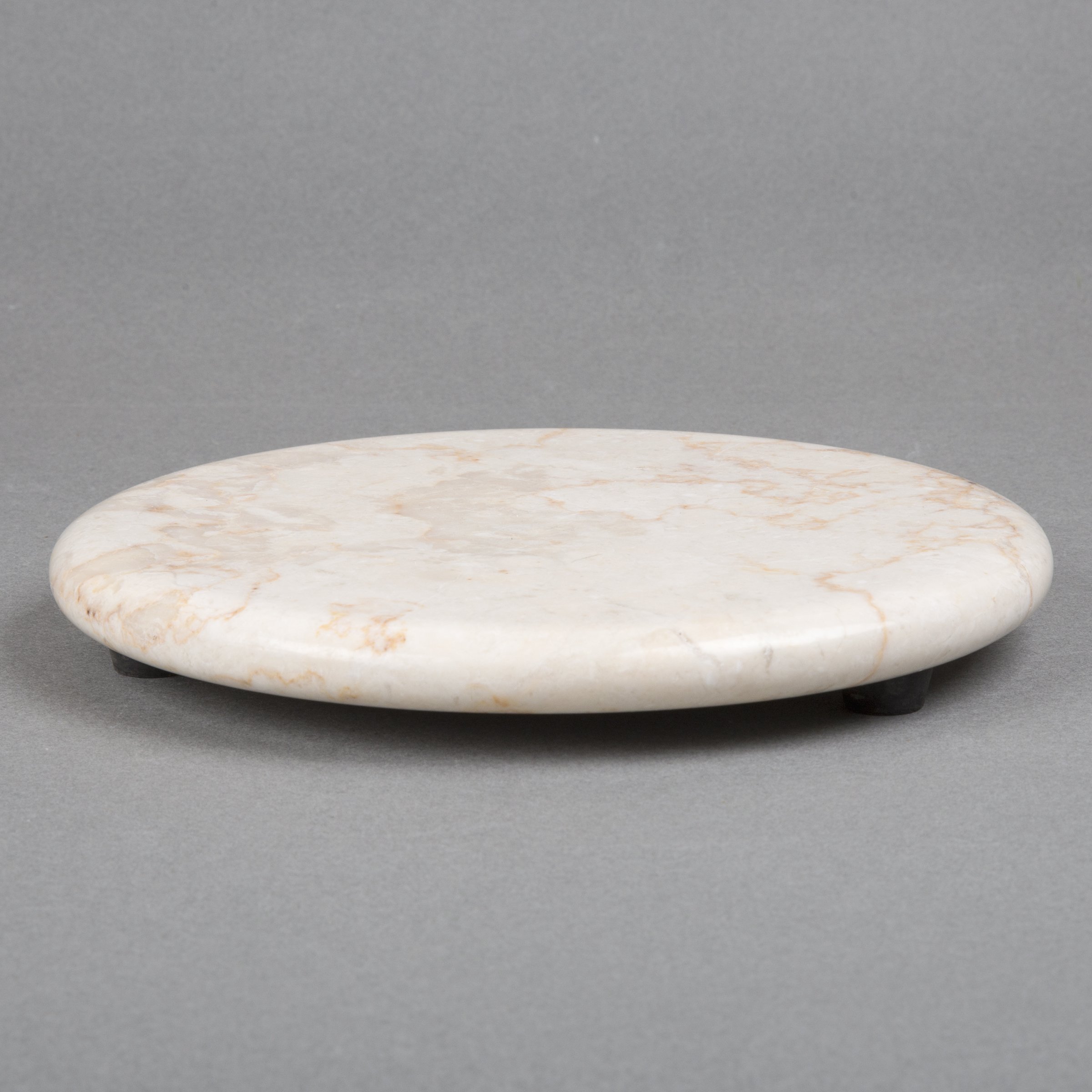 Creative Home Genuine Champagne Marble 8" Round Trivet, Cheese Serving Board,Beige