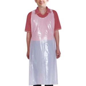 vankcp 100pcs disposable aprons, 24'' x 42'' plastic waterproof apron for adults kids painting party, cooking, housework, picnic