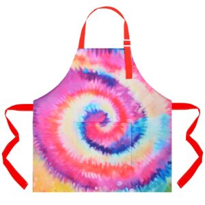 fiodrimy kids apron, kids art apron girls boys painting apron with pockets adjustable for cooking baking gardening school kitchen