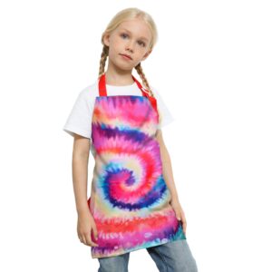 Fiodrimy Kids Apron, Kids Art Apron Girls Boys Painting Apron with Pockets Adjustable for Cooking Baking Gardening School Kitchen