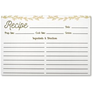 dekali designs rustic recipe cards 4x6 inches (50 pack) double sided index cards with cute floral design
