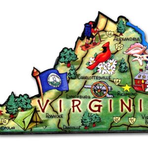 Virginia Artwood State Magnet Collectible Souvenir by Classic Magnets