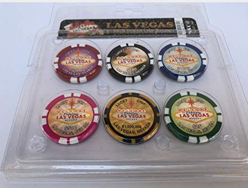 Las Vegas Poker Chip Refrigerator Magnets Set of 6