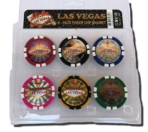 las vegas poker chip refrigerator magnets set of 6